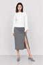 KOCCA RIBBED JUMPER WITH AN ASYMMETRIC NECK AND METALLIC BEADS - JONAN SWEATER