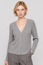 KOCCA RIBBED V-NECK CARDIGAN IN A METALLIC VISCOSE BLEND - DANIELE SWEATER