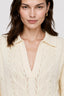 KOCCA JUMPER WITH A CABLE-KNIT PATTERN AND A COLLARED V-NECK - TYEA SWEATER