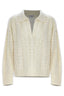 KOCCA JUMPER WITH A CABLE-KNIT PATTERN AND A COLLARED V-NECK - TYEA SWEATER