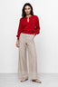 KOCCA LONG-SLEEVED TOP WITH A METALLIC KEYHOLE NECKLINE - NOVENYE SWEATER
