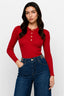 KOCCA LONG-SLEEVED POLO SHIRT, FITTED, RIBBED STRETCH VISCOSE - PACO JERSEY