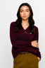 KOCCA JUMPER WITH A V-NECK, RIBBED TRIMS AND A DECORATIVE PIN - RODOPIANO JERSEY