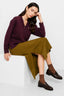 KOCCA JUMPER WITH A V-NECK, RIBBED TRIMS AND A DECORATIVE PIN - RODOPIANO JERSEY