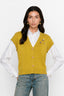 KOCCA KNITTED WAISTCOAT WITH WOODEN BUTTONS AND JEWEL BROOCHES - MACCABEO JERSEY