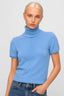 KOCCA SHORT-SLEEVED POLO NECK JUMPER WITH A RIBBED TEXTURE - BARBE JERSEY