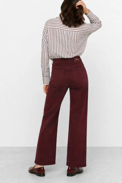 KOCCA STRAIGHT TROUSERS WITH A HIGH WAIST AND DECORATIVE CHAIN - COLORED TROUSERS WITH CHAINS KESIDIO