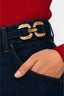 KOCCA WIDE-LEG JEANS WITH A HIGH WAIST AND CHAIN DETAILS - ENISIO DENIM TROUSERS