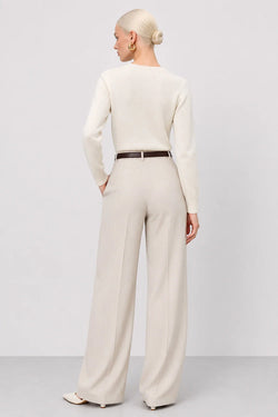 KOCCA PLEATED WIDE-LEG TROUSERS WITH A HIGH WAIST AND PINSTRIPES - GRIMWALD TROUSERS