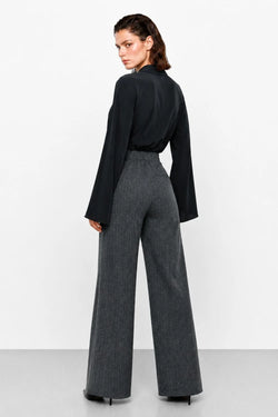 KOCCA TAILORED WIDE-LEG TROUSERS WITH A HIGH WAIST AND PINSTRIPES - EBERWIN TROUSERS