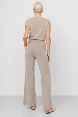 KOCCA KNITTED TROUSERS WITH A HIGH WAIST AND WIDE LEG - TRUD KNIT TROUSERS