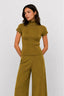 KOCCA TWO-PIECE SET WITH HIGH-NECK TOP AND WIDE-LEG TROUSERS - MACROBIO SWEATER + TROUSERS SET