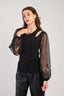 LIGHTWEIGHT SWEATER WITH TRANSPARENT PUFF SLEEVES CARACAS