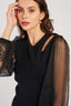 LIGHTWEIGHT SWEATER WITH TRANSPARENT PUFF SLEEVES CARACAS