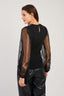 LIGHTWEIGHT SWEATER WITH TRANSPARENT PUFF SLEEVES CARACAS
