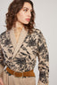 LONG KNITTED VEST WITH FLORAL JACQUARD PATTERN DANI