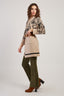 LONG KNITTED VEST WITH FLORAL JACQUARD PATTERN DANI