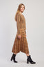GALLY HOUNDSTOOTH PRINT PLEATED SKIRT