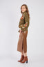 JACINTH FAUX LEATHER MIDI SKIRT
