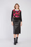 JACINTH FAUX LEATHER MIDI SKIRT