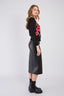 JACINTH FAUX LEATHER MIDI SKIRT