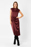 DERHY ANITA DRAPED SATIN DRESS