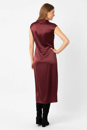 DERHY ANITA DRAPED SATIN DRESS