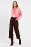 DERHY NATASHA CHECKERED AND RHINESTONE SWEATER