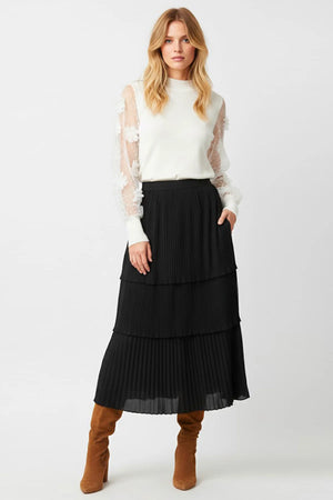 DERHY NATHEA SHEER-SLEEVED SWEATER