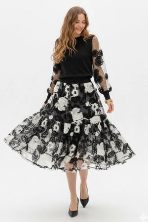 DERHY NATHEA SHEER-SLEEVED SWEATER