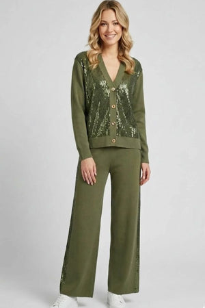 DERHY CHARLINE SEQUINED KNIT TROUSERS