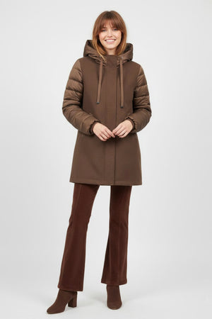 DERHY DALILA TWO-TONE LONG DOWN JACKET
