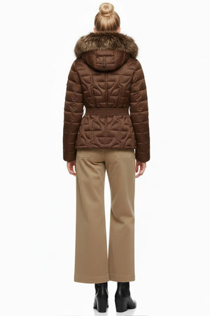 DERHY DANIELA BELTED HOODED PUFFER JACKET