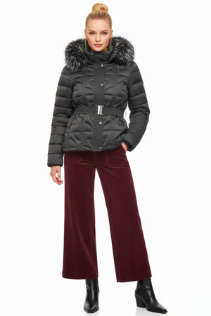 DERHY DANIELA BELTED HOODED PUFFER JACKET