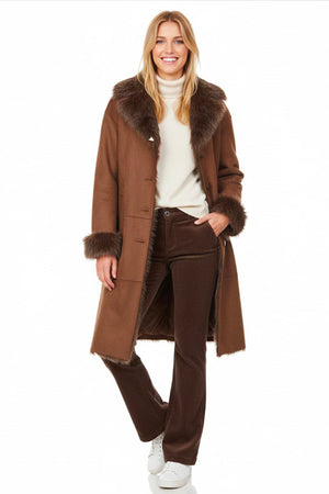 DERHY GABY LONG FAUX FUR COAT