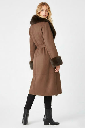 DERHY GALICE LONG FAUX FUR COAT