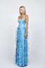 RIESA PLUNGING ORGANZA FRILL GOWN