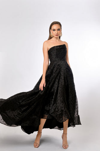 PEYTON STRAPLESS POLKA DOT BALL GOWN