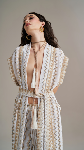 PHO FIRENZE TWO-PIECE SET WITH TASSEL NECKLACE