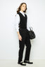 ELASTICATED BLACK SLIM PANTS - NEA