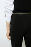 ELASTICATED BLACK SLIM PANTS - NEA