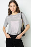 METALLIC-FINISH SHORT SLEEVES T-SHIRT - AIDA