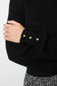 FINE-RIBBED BLACK SWEATER - JEANNE