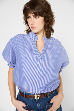 STRIPED POPLIN BLOUSE - UTTI