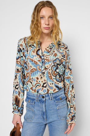 FLORAL PRINT BLOUSE - URCELIA