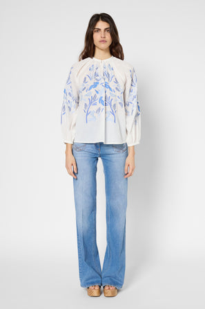 PATCHWORK COTTON VOILE BLOUSE - UTESA