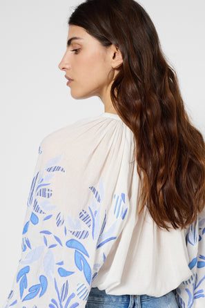 PATCHWORK COTTON VOILE BLOUSE - UTESA
