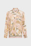 HANDKERCHIEF PRINT SATIN FEEL SHIRT - USHAUNA