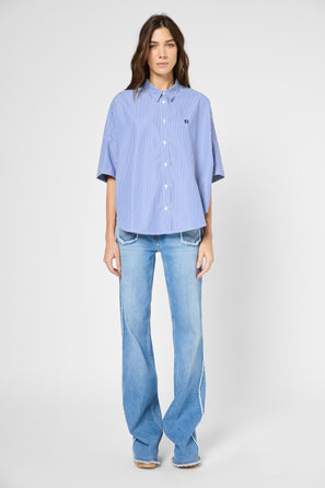 OVERSIZE SHIRT IN STRIPED POPLIN - USIS