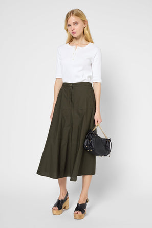 COTTON TRAPEZE SKIRT